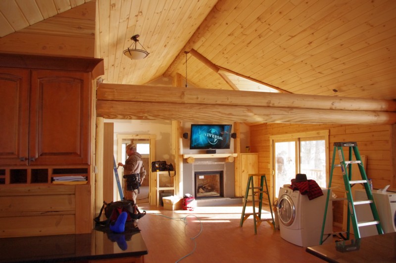 TV Mounted over Fireplace, Wide View